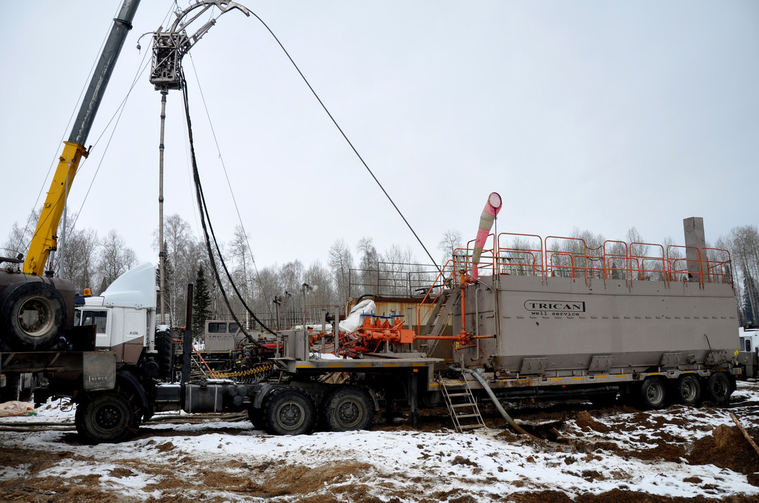 Проведение гидроразрыва угольного пласта на Нарыкско-Осташкинском промысле компанией "Трайкан"с помощью гибкой трубы (ГНКТ)